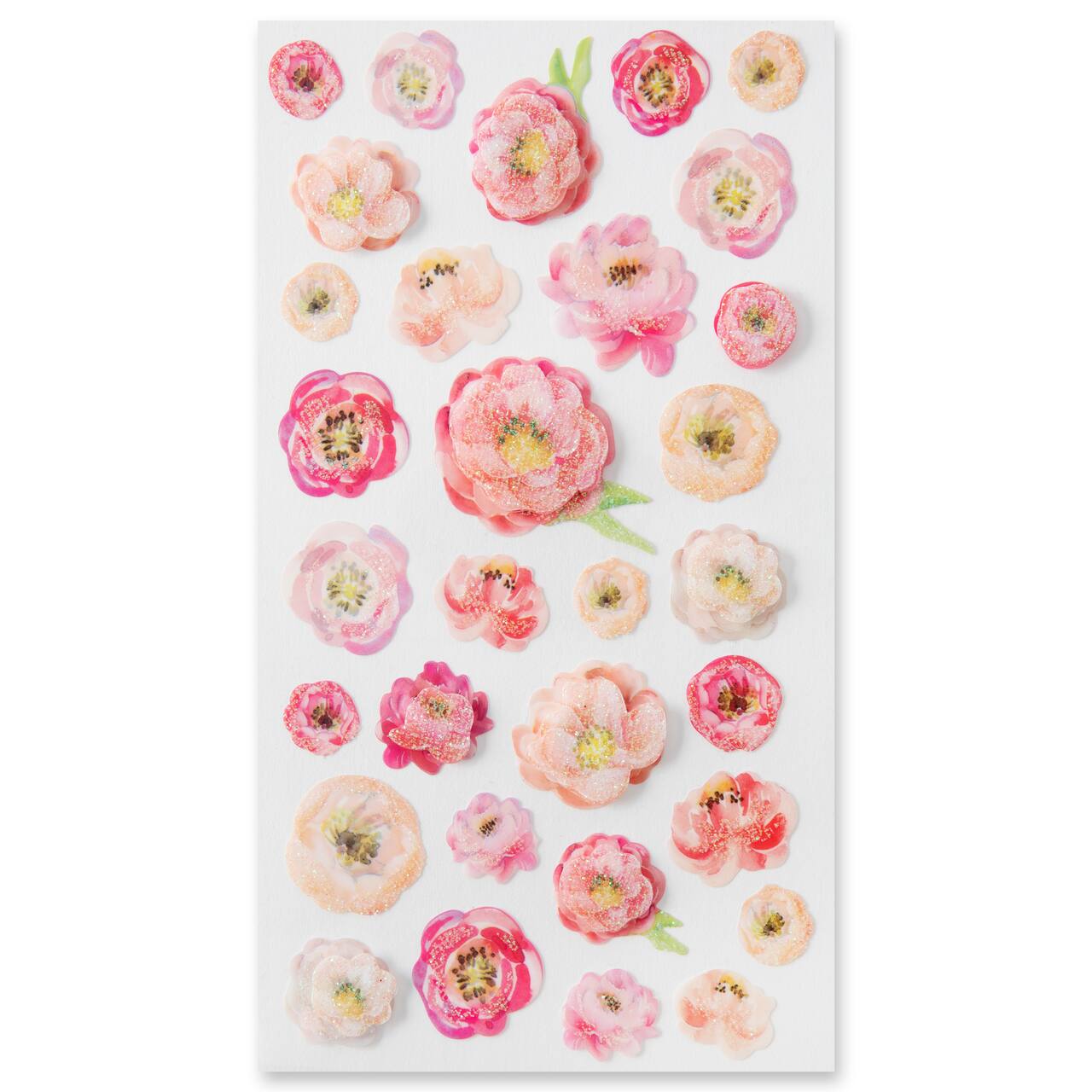 12 Packs: 31 ct. (372 total) Watercolor Peony Dimensional Stickers by Recollections™